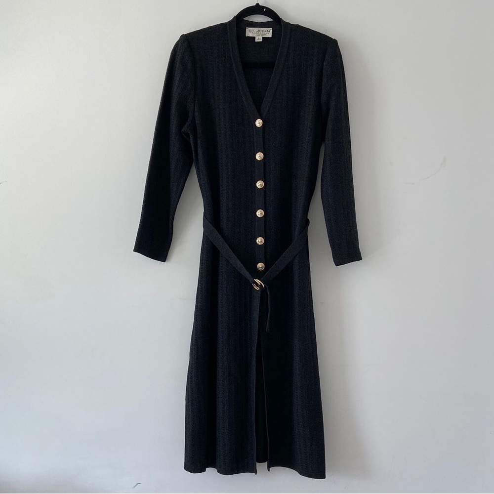 Women’s St John Collection Knit Cardigan Dress w/ Belt Size 4